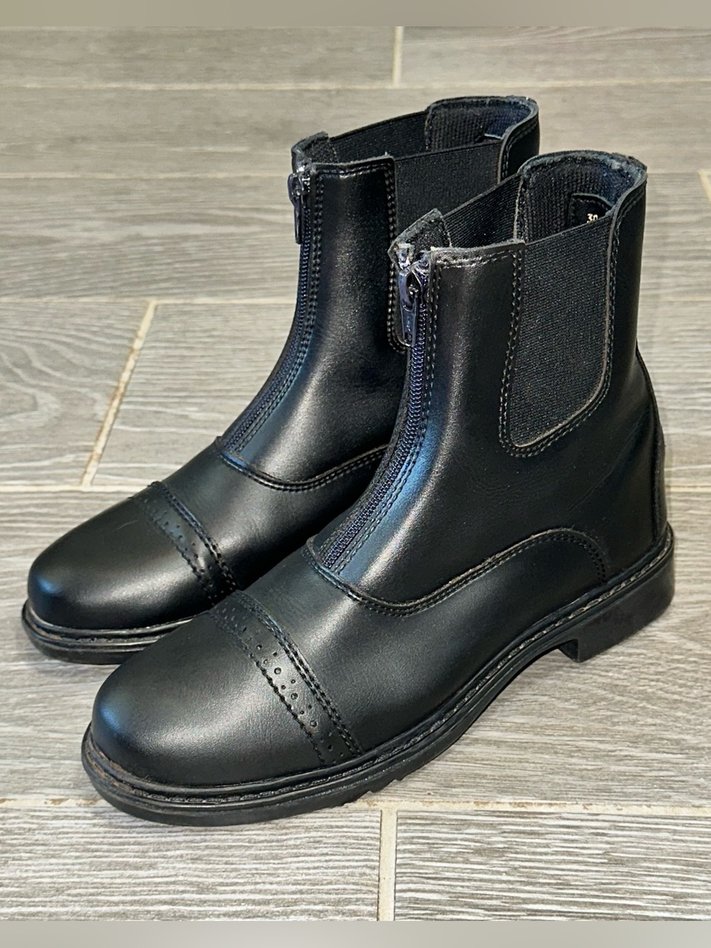 TuffRider Women’s 5 Starter Front Zip Paddock Black Riding Equestrian Boots